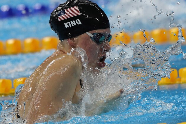 United States' Lilly King competes in the final of the women's 100-meter breaststroke during the swimming competitions at the 2016 Summer Olympics, Monday, Aug. 8, 2016, in Rio de Janeiro, Brazil. (AP Photo/Lee Jin-man)