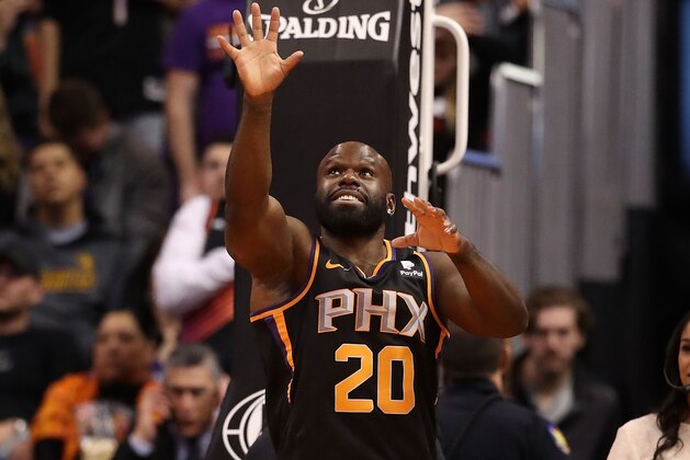 PHOENIX, ARIZONA - JANUARY 24:  WWE star Apollo Crews performs during a break from the second half of the NBA game between the Phoenix Suns and the Portland Trail Blazers at Talking Stick Resort Arena on January 24, 2019 in Phoenix, Arizona. (Photo by Christian Petersen/Getty Images)
