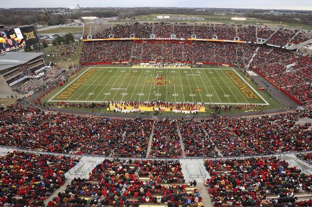 Iowa State plays Baylor at Jack Trice Stadium during the first half of an NCAA college football game, Saturday, Nov. 10, 2018, in Ames. Iowa State won 28-14. (AP Photo/Matthew Putney) Iowa State plays Baylor at Jack Trice Stadium during the first half of an NCAA college football game, Saturday, Nov. 10, 2018, in Ames. Iowa State won 28-14. (AP Photo/Matthew Putney)