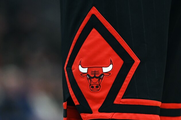 MILWAUKEE, WISCONSIN - JANUARY 20:  A detailed view of the Chicago Bulls logo during a game between the Milwaukee Bucks and the Chicago Bulls at Fiserv Forum on January 20, 2020 in Milwaukee, Wisconsin. NOTE TO USER: User expressly acknowledges and agrees that, by downloading and or using this photograph, User is consenting to the terms and conditions of the Getty Images License Agreement. (Photo by Stacy Revere/Getty Images)
