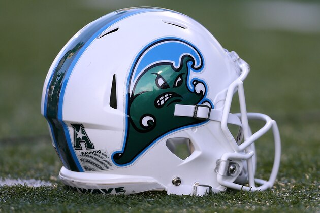 NEW ORLEANS, LA - OCTOBER 29: A Tulane Green Wave logo is seen on a helmet during a game against the Southern Methodist Mustangs against the Tulane Green Wave at Yulman Stadium on October 29, 2016 in New Orleans, Louisiana.  (Photo by Jonathan Bachman/Getty Images)