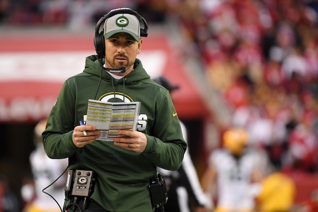 SANTA CLARA, CALIFORNIA - JANUARY 19: Head coach Matt LaFleur of the Green Bay Packers looks on from the sidelines in the first half against the San Francisco 49ers during the NFC Championship game at Levi's Stadium on January 19, 2020 in Santa Clara, California. (Photo by Harry How/Getty Images) SANTA CLARA, CALIFORNIA - JANUARY 19: Head coach Matt LaFleur of the Green Bay Packers looks on from the sidelines in the first half against the San Francisco 49ers during the NFC Championship game at Levi's Stadium on January 19, 2020 in Santa Clara, California. (Photo by Harry How/Getty Images)