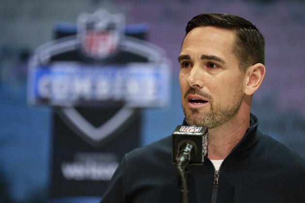 Green Bay Packers head coach Matt LaFleur speaks during a press conference at the NFL football scouting combine in Indianapolis, Tuesday, Feb. 25, 2020. (AP Photo/Michael Conroy)