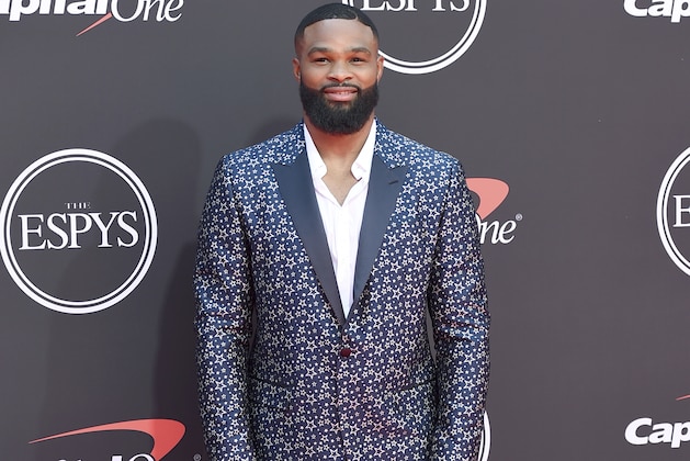 UFC fighter Tyron Woodley arrives at the ESPY Awards on Wednesday, July 10, 2019, at the Microsoft Theater in Los Angeles. (Photo by Jordan Strauss/Invision/AP)