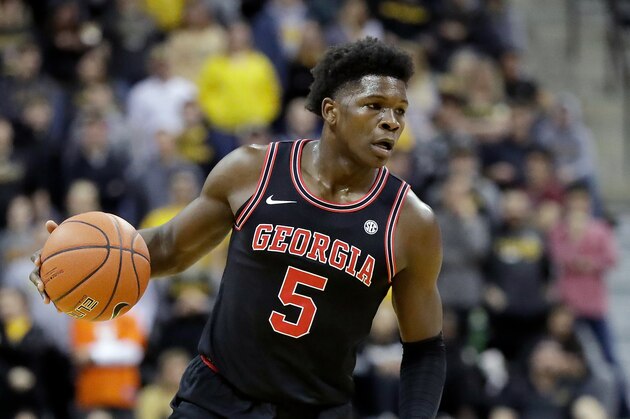 Georgia's Anthony Edwards brings the ball down the court during the first half of an NCAA college basketball game against Missouri Tuesday, Jan. 28, 2020, in Columbia, Mo. (AP Photo/Jeff Roberson) Georgia's Anthony Edwards brings the ball down the court during the first half of an NCAA college basketball game against Missouri Tuesday, Jan. 28, 2020, in Columbia, Mo. (AP Photo/Jeff Roberson)