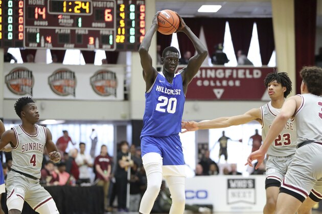 Hillcrest Prep's Makur Maker #20 in action against Sunrise Christian Academy during a high school basketball game at the Hoophall Classic, Sunday, January 19, 2020, in Springfield, MA. (AP Photo/Gregory Payan) Hillcrest Prep's Makur Maker #20 in action against Sunrise Christian Academy during a high school basketball game at the Hoophall Classic, Sunday, January 19, 2020, in Springfield, MA. (AP Photo/Gregory Payan)