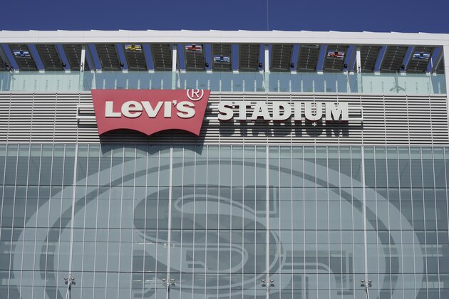 An exterior of Levi's Stadium is shown before an NFL preseason football game between the San Francisco 49ers and the Los Angeles Chargers in Santa Clara, Calif., Thursday, Aug. 29, 2019. (AP Photo/Tony Avelar)