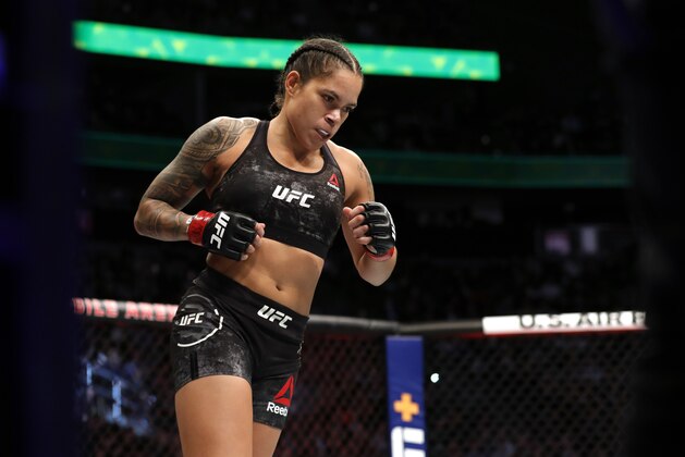 LAS VEGAS, NEVADA - DECEMBER 14: UFC women's bantamweight champion Amanda Nunes enters the Octagon for a title defense against Germaine de Ranamie during UFC 245 at T-Mobile Arena on December 14, 2019 in Las Vegas, Nevada. Nunes retained her title by unanimous decision.
(Photo by Steve Marcus/Getty Images) LAS VEGAS, NEVADA - DECEMBER 14: UFC women's bantamweight champion Amanda Nunes enters the Octagon for a title defense against Germaine de Ranamie during UFC 245 at T-Mobile Arena on December 14, 2019 in Las Vegas, Nevada. Nunes retained her title by unanimous decision.
(Photo by Steve Marcus/Getty Images)