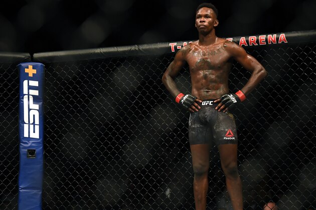 LAS VEGAS, NEVADA - MARCH 07: Israel Adesanya waits during his decision win over Yoel Romero to retain the middleweight title at T-Mobile Arena on March 07, 2020 in Las Vegas, Nevada. (Photo by Harry How/Getty Images) LAS VEGAS, NEVADA - MARCH 07: Israel Adesanya waits during his decision win over Yoel Romero to retain the middleweight title at T-Mobile Arena on March 07, 2020 in Las Vegas, Nevada. (Photo by Harry How/Getty Images)