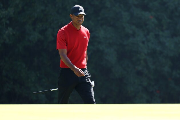 PACIFIC PALISADES, CALIFORNIA - FEBRUARY 16: Tiger Woods of the United States walks on the 12th green during the final round of the Genesis Invitational on February 16, 2020 in Pacific Palisades, California. (Photo by Chris Trotman/Getty Images)
