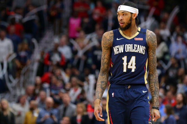 NEW ORLEANS, LOUISIANA - MARCH 06: Brandon Ingram #14 of the New Orleans Pelicans reacts against the Miami Heat during a game at the Smoothie King Center on March 06, 2020 in New Orleans, Louisiana. NOTE TO USER: User expressly acknowledges and agrees that, by downloading and or using this Photograph, user is consenting to the terms and conditions of the Getty Images License Agreement. (Photo by Jonathan Bachman/Getty Images)