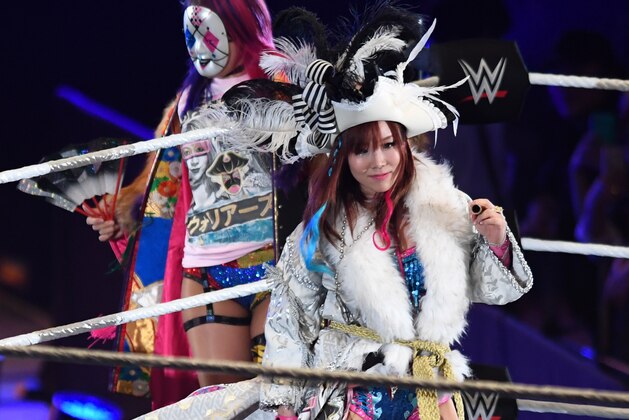 TOKYO,JAPAN - JUNE 28: Kairi Sane and Asuka enter the ring during the WWE Live Tokyo at Ryogoku Kokugikan on June 28, 2019 in Tokyo, Japan. (Photo by Etsuo Hara/Getty Images)