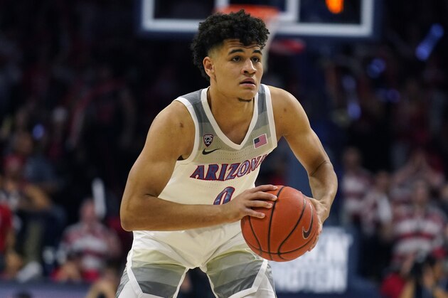 Arizona guard Josh Green (0) during the second half of an NCAA college basketball game against Washington State Thursday, March 5, 2020, in Tucson, Ariz. Arizona won 83-62. (AP Photo/Rick Scuteri) Arizona guard Josh Green (0) during the second half of an NCAA college basketball game against Washington State Thursday, March 5, 2020, in Tucson, Ariz. Arizona won 83-62. (AP Photo/Rick Scuteri)