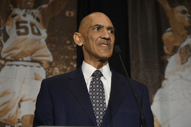 CHARLOTTE, NC - FEBRUARY 16: Tony Dungy speaks at the All Star Breakfast held by the National Basketball Retired Players Association at the Renaissance Charlotte Suites Hotel on February 16, 2019 in Charlotte, North Carolina. (Photo by John McCoy/Getty Images) CHARLOTTE, NC - FEBRUARY 16: Tony Dungy speaks at the All Star Breakfast held by the National Basketball Retired Players Association at the Renaissance Charlotte Suites Hotel on February 16, 2019 in Charlotte, North Carolina. (Photo by John McCoy/Getty Images)
