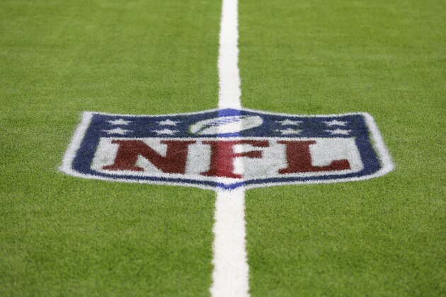 HOUSTON, TX - SEPTEMBER 23:  A view of the NFL shield on the field before the game between the Houston Texans and the New York Giants at NRG Stadium on September 23, 2018 in Houston, Texas.  (Photo by Tim Warner/Getty Images)