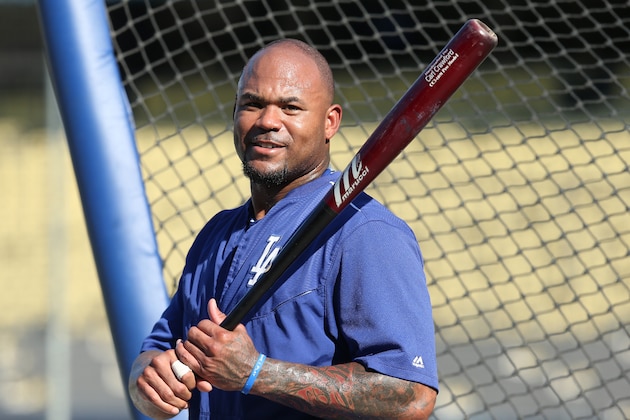 LOS ANGELES, CA - OCTOBER 10:  Carl Crawford #3 of the Los Angeles Dodgers looks on during batting practice before taking on the New York Mets in game two of the National League Division Series at Dodger Stadium on October 10, 2015 in Los Angeles, California.  (Photo by Stephen Dunn/Getty Images)