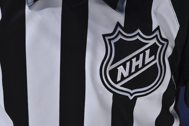 MONTREAL, QC - DECEMBER 11:  The NHL crest is seen on a linesman