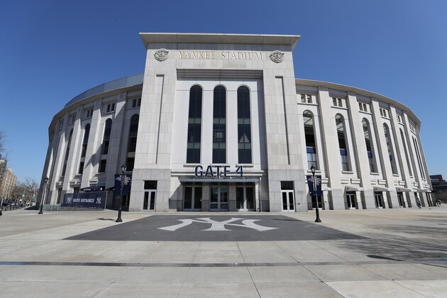 BRONX, NEW YORK - MARCH 26:  Yankee Stadium is empty on the scheduled date for Opening Day March 26, 2020 in the Bronx, New York. Major League Baseball has postponed the start of its season due to the coronavirus (COVID-19) outbreak and MLB commissioner Rob Manfred recently said the league is