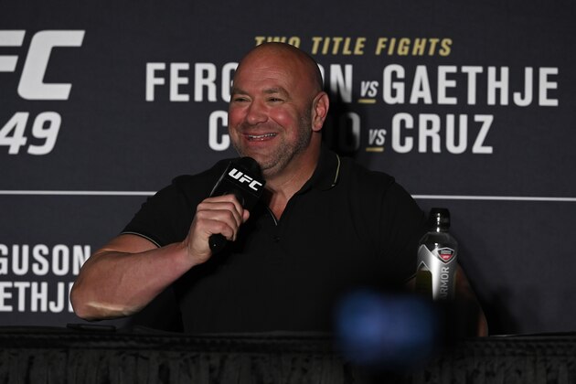 JACKSONVILLE, FLORIDA - MAY 09: UFC President Dana White speaks to the media after UFC 249 at VyStar Veterans Memorial Arena on May 09, 2020 in Jacksonville, Florida. (Photo by Douglas P. DeFelice/Getty Images)