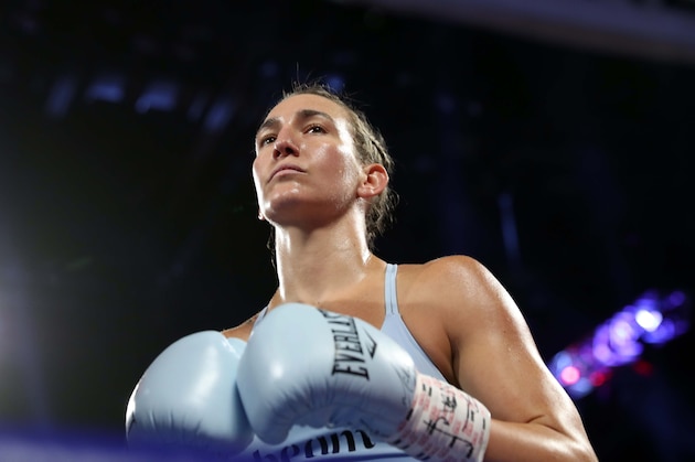 LAS VEGAS, NEVADA - JUNE 15:  Boxer Mikaela Mayer prepares for her super featherweight fight against Lizbeth Crespo at MGM Grand Garden Arena on June 15, 2019 in Las Vegas, Nevada. Mayer beat Crespo by unanimous decision.  (Photo by Steve Marcus/Getty Images)