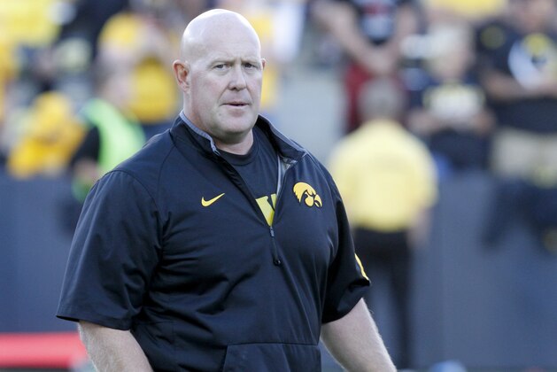 IOWA CITY, IOWA- SEPTEMBER 10:  Strength and Conditioning coach Chris Doyle of the Iowa Hawkeyes before the match-up against  the Iowa State Cyclones on September 10, 2016 at Kinnick Stadium in Iowa City, Iowa.  (Photo by Matthew Holst/Getty Images)