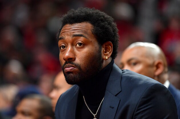 PORTLAND, OREGON - MARCH 04: John Wall #2 of the Washington Wizards looks on during the game against the Portland Trail Blazers at the Moda Center on March 04, 2020 in Portland, Oregon. The Portland Trail Blazers topped the Washington Wizards, 125-105. NOTE TO USER: User expressly acknowledges and agrees that, by downloading and or using this photograph, User is consenting to the terms and conditions of the Getty Images License Agreement. (Photo by Alika Jenner/Getty Images)