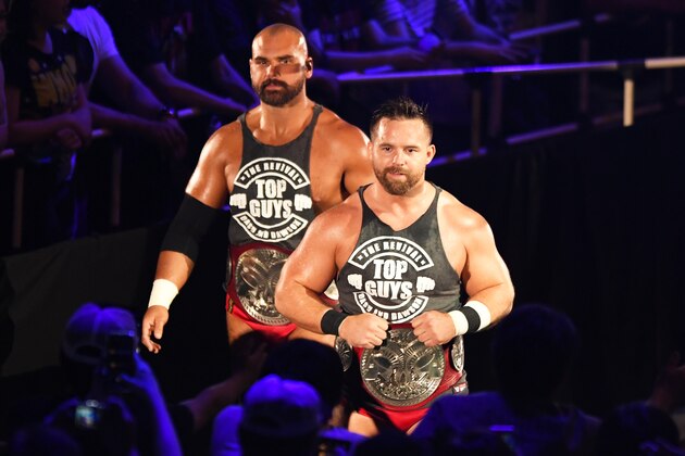 TOKYO,JAPAN - JUNE 28: The Revival,Dash Wilder and Scott Dawson enter the ring during the WWE Live Tokyo at Ryogoku Kokugikan on June 28, 2019 in Tokyo, Japan. (Photo by Etsuo Hara/Getty Images)