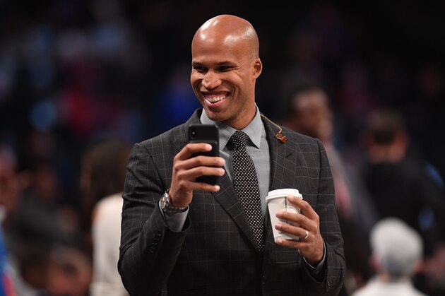 NEW YORK, NEW YORK - NOVEMBER 04: Richard Jefferson of the Brooklyn Nets  before the game against the New Orleans Pelicans at Barclays Center on November 04, 2019 in New York City. NOTE TO USER: User expressly acknowledges and agrees that, by downloading and or using this photograph, User is consenting to the terms and conditions of the Getty Images License Agreement. (Photo by Matteo Marchi/Getty Images)