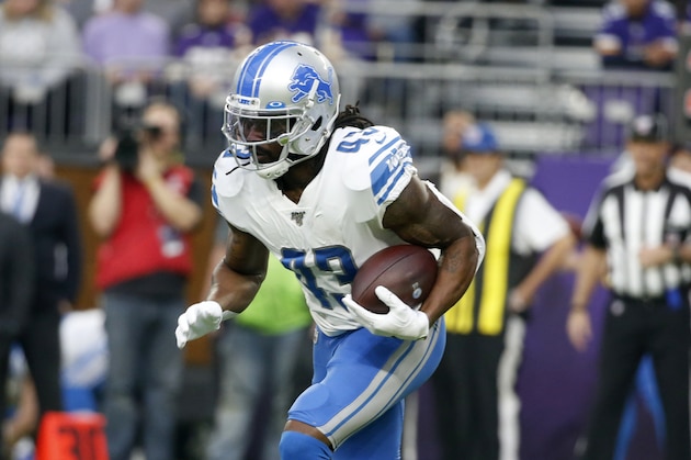 Detroit Lions running back Bo Scarbrough carries the ball up field during the first half of an NFL football game against the Minnesota Vikings, Sunday, Dec. 8, 2019, in Minneapolis. (AP Photo/Bruce Kluckhohn) Detroit Lions running back Bo Scarbrough carries the ball up field during the first half of an NFL football game against the Minnesota Vikings, Sunday, Dec. 8, 2019, in Minneapolis. (AP Photo/Bruce Kluckhohn)