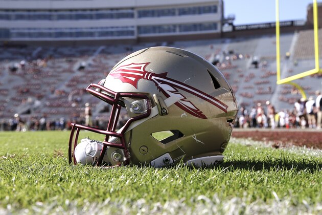TALLAHASSEE, FL - DECEMBER 2: A general view of a Florida State Seminoles Helmet on the field before the game against the Louisiana Monroe Warhawks at Doak Campbell Stadium on Bobby Bowden Field on December 2, 2017 in Tallahassee, Florida. Florida State defeated Louisiana Monroe 42 to 10. (Photo by Don Juan Moore/Getty Images) TALLAHASSEE, FL - DECEMBER 2: A general view of a Florida State Seminoles Helmet on the field before the game against the Louisiana Monroe Warhawks at Doak Campbell Stadium on Bobby Bowden Field on December 2, 2017 in Tallahassee, Florida. Florida State defeated Louisiana Monroe 42 to 10. (Photo by Don Juan Moore/Getty Images)