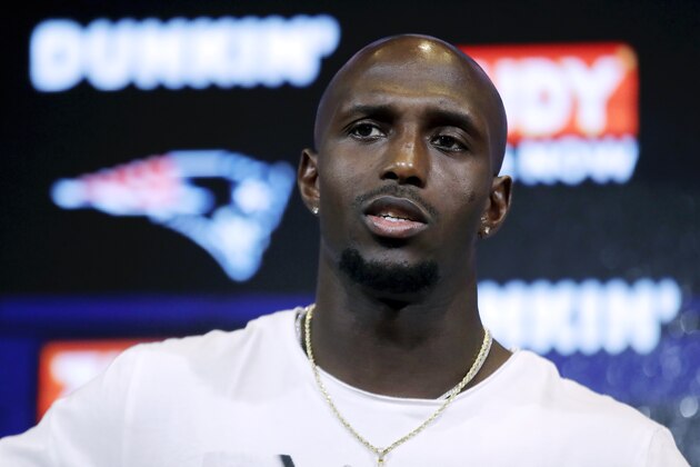 New England Patriots safety Devin McCourty speaks to the media following an NFL football game against the Cleveland Browns, Sunday, Oct. 27, 2019, in Foxborough, Mass. (AP Photo/Elise Amendola)