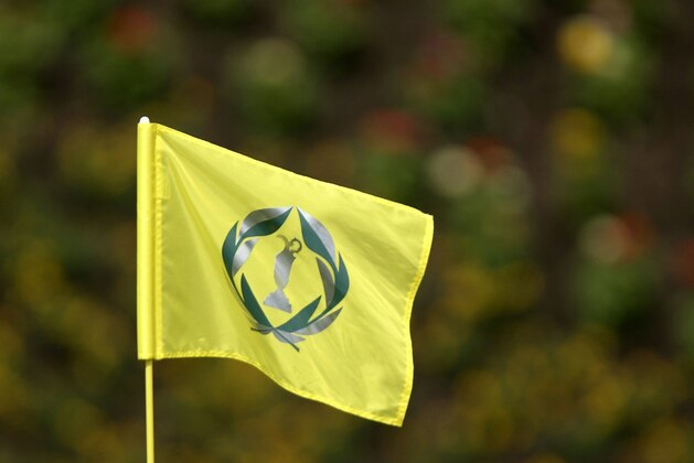 UNITED STATES - JUNE 01:  A flag shows the tournament logo during the first round of the Memorial Tournament Presented by Morgan Stanley at Muirfield Village Golf Club in Dublin, OH, on June 1, 2006.  (Photo by Hunter Martin/Getty Images)
