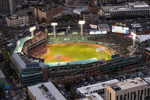 BOSTON, MA - SEPTEMBER 5: An aerial view of Fenway Park during a game between the Boston Red Sox and the Minnesota Twins on September 5, 2019 at Fenway Park in Boston, Massachusetts. (Photo by Billie Weiss/Boston Red Sox/Getty Images)