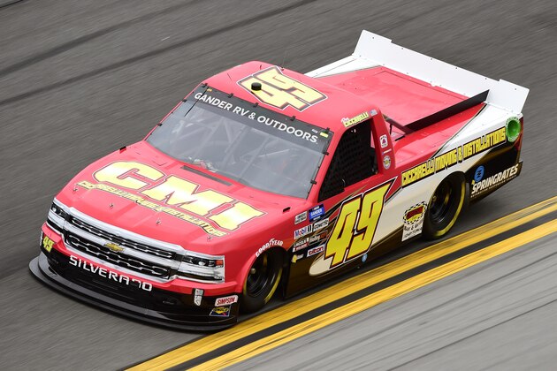 DAYTONA BEACH, FLORIDA - FEBRUARY 14: Ray Ciccarelli, driver of the #49 CMI Motorsports Chevrolet, qualifies for the NASCAR Gander RV & Outdoors Truck Series NextEra Energy 250 at Daytona International Speedway on February 14, 2020 in Daytona Beach, Florida. (Photo by Jared C. Tilton/Getty Images)