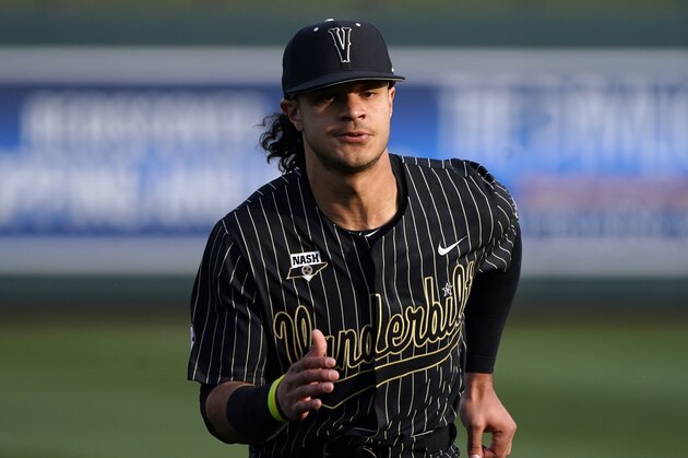 Vanderbilt Austin Martin (16) during an NCAA baseball game against Michigan on Friday, Feb. 14, 2020, in Scottsdale, Ariz. (AP Photo/Rick Scuteri) Vanderbilt Austin Martin (16) during an NCAA baseball game against Michigan on Friday, Feb. 14, 2020, in Scottsdale, Ariz. (AP Photo/Rick Scuteri)