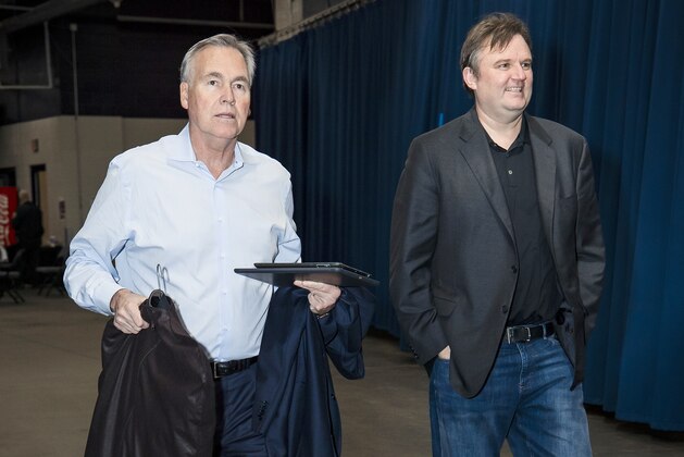 OKLAHOMA CITY, OK - NOVEMBER 8: Head Coach Mike D'Antoni and GM Daryl Morey arrives before the game against the Oklahoma City Thunder on November 8, 2018 at Chesapeake Energy Arena in Oklahoma City, Oklahoma. NOTE TO USER: User expressly acknowledges and agrees that, by downloading and/or using this photograph, user is consenting to the terms and conditions of the Getty Images License Agreement. Mandatory Copyright Notice: Copyright 2018 NBAE (Photo by Zach Beeker/NBAE via Getty Images)