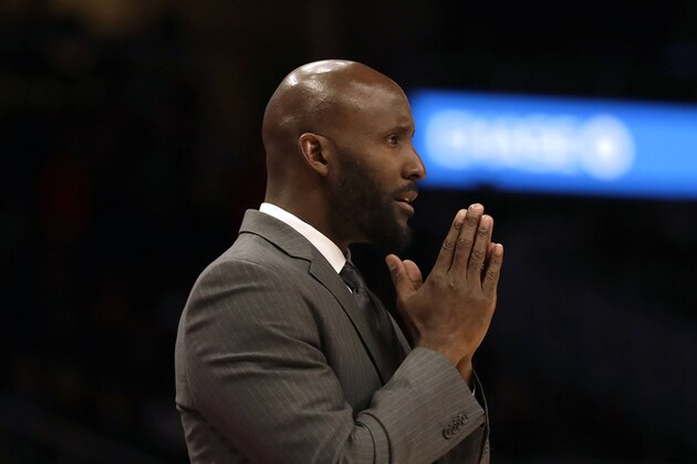FILE - In this March 11, 2020, file photo, Atlanta Hawks head coach Lloyd Pierce looks on from the sideline during the first half of an NBA basketball game against the New York Knicks, in Atlanta. The coach knows he needs to deliver proof of improvement next season. (AP Photo/John Bazemore, File)