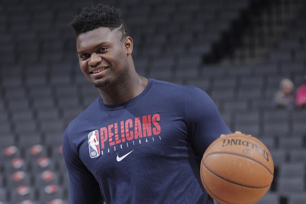 SACRAMENTO, CA - MARCH 12: Zion Williamson #1 of the New Orleans Pelicans warms up prior to the game against the Sacramento Kings on March 12, 2020 at Golden 1 Center in Sacramento, California. NOTE TO USER: User expressly acknowledges and agrees that, by downloading and or using this photograph, User is consenting to the terms and conditions of the Getty Images Agreement. Mandatory Copyright Notice: Copyright 2020 NBAE (Photo by Rocky Widner/NBAE via Getty Images)