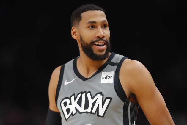 ATLANTA, GA - FEBRUARY 28: Garrett Temple #17 of the Brooklyn Nets reacts during the first half of an NBA game against the Atlanta Hawks at State Farm Arena on February 28, 2020 in Atlanta, Georgia. NOTE TO USER: User expressly acknowledges and agrees that, by downloading and/or using this photograph, user is consenting to the terms and conditions of the Getty Images License Agreement. (Photo by Todd Kirkland/Getty Images)