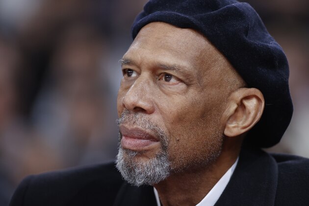 PARIS, FRANCE - JANUARY 24: A close up shot of NBA Legend, Kareem Abdul-Jabbar during the Milwaukee Bucks game against the Charlotte Hornets as part of NBA Paris Games 2020 on January 24, 2020 in Paris, France at the AccorHotels Arena. NOTE TO USER: User expressly acknowledges and agrees that, by downloading and/or using this Photograph, user is consenting to the terms and conditions of the Getty Images License Agreement. Mandatory Copyright Notice: Copyright 2020 NBAE (Photo by Catherine Steenkeste/NBAE via Getty Images)