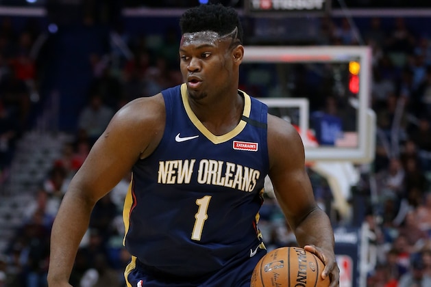 NEW ORLEANS, LOUISIANA - MARCH 06: Zion Williamson #1 of the New Orleans Pelicans drives with the ball against the Miami Heat during a game at the Smoothie King Center on March 06, 2020 in New Orleans, Louisiana. NOTE TO USER: User expressly acknowledges and agrees that, by downloading and or using this Photograph, user is consenting to the terms and conditions of the Getty Images License Agreement. (Photo by Jonathan Bachman/Getty Images)