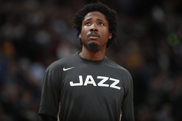 Utah Jazz center Ed Davis (17) in the second half of an NBA basketball game Thursday, Jan. 30, 2020, in Denver. The Nuggets 106-100. (AP Photo/David Zalubowski)