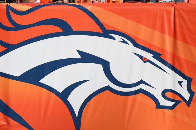 DENVER, CO - SEPTEMBER 18:  A general view of the  Denver Broncos logo on the sidelines during a game against the Indianapolis Colts at Sports Authority Field at Mile High on September 18, 2016 in Denver, Colorado. (Photo by Justin Edmonds/Getty Images)