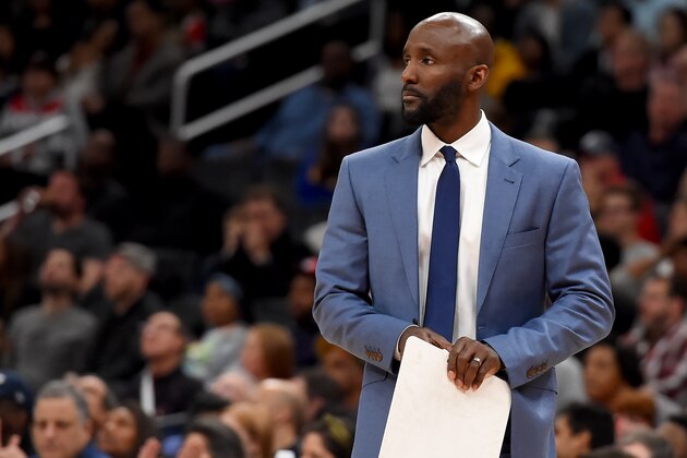 WASHINGTON, DC - MARCH 06: Head coach Lloyd Pierce of the Atlanta Hawks looks on during the first half against the Washington Wizards at Capital One Arena on March 06, 2020 in Washington, DC. NOTE TO USER: User expressly acknowledges and agrees that, by downloading and or using this photograph, User is consenting to the terms and conditions of the Getty Images License Agreement. (Photo by Will Newton/Getty Images)