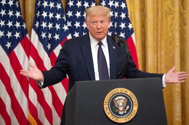 US President Donald Trump speaks during an event announcing the Roadmap to Empower Veterans and End a National Tragedy of Suicide (PREVENTS) Task Force in the East Room of the White House in Washington, DC, June 17, 2020. (Photo by SAUL LOEB / AFP) (Photo by SAUL LOEB/AFP via Getty Images)
