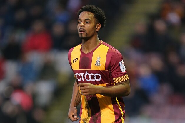 BRADFORD, ENGLAND - JANUARY 13: Tyrell Robinson of Bradford City in action during the Sky Bet League One match between Bradford City and Northampton Town at Northern Commercials Stadium, Valley Parade on January 13, 2018 in Bradford, England. (Photo by Pete Norton/Getty Images) BRADFORD, ENGLAND - JANUARY 13: Tyrell Robinson of Bradford City in action during the Sky Bet League One match between Bradford City and Northampton Town at Northern Commercials Stadium, Valley Parade on January 13, 2018 in Bradford, England. (Photo by Pete Norton/Getty Images)