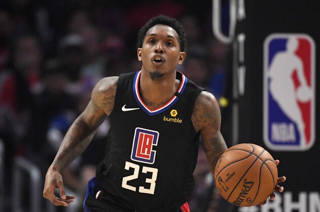Los Angeles Clippers guard Lou Williams dribbles during the second half of an NBA basketball game against the Denver Nuggets Friday, Feb. 28, 2020, in Los Angeles. The Clippers won 132-103. (AP Photo/Mark J. Terrill)