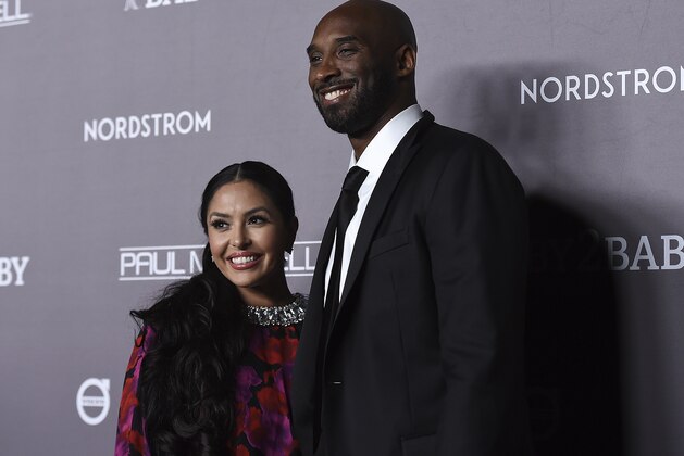 Vanessa Laine Bryant, left, and Kobe Bryant arrive at the 2019 Baby2Baby Gala on Saturday, Nov. 9, 2019, in Culver City, Calif. (Photo by Jordan Strauss/Invision/AP)