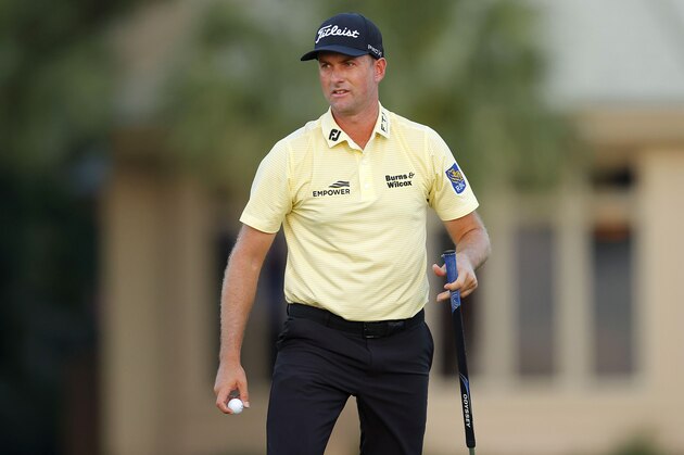 HILTON HEAD ISLAND, SOUTH CAROLINA - JUNE 21: Webb Simpson of the United States reacts on the 17th green during the final round of the RBC Heritage on June 21, 2020 at Harbour Town Golf Links in Hilton Head Island, South Carolina. (Photo by Kevin C. Cox/Getty Images)