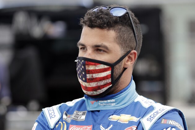 Bubba Wallace waits for the start of a NASCAR Cup Series auto race Sunday, June 14, 2020, in Homestead, Fla. (AP Photo/Wilfredo Lee) Bubba Wallace waits for the start of a NASCAR Cup Series auto race Sunday, June 14, 2020, in Homestead, Fla. (AP Photo/Wilfredo Lee)